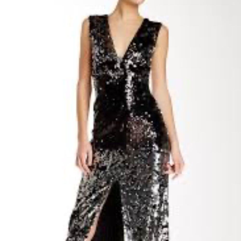 NWT Rachel Zoe “The Venus” Sparkling Cocktail Floor Length Dress MSRP $595